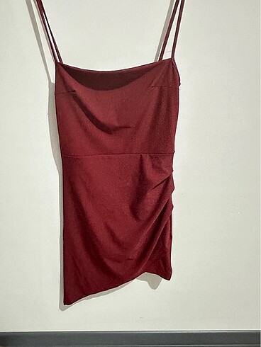 Bordo kısa elbise