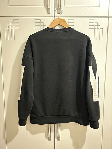 s Beden Önlü baskılı siya sweatshirt