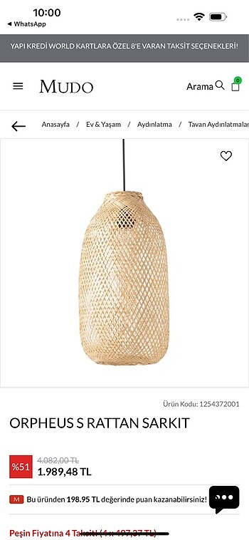 Mudo rattan avize