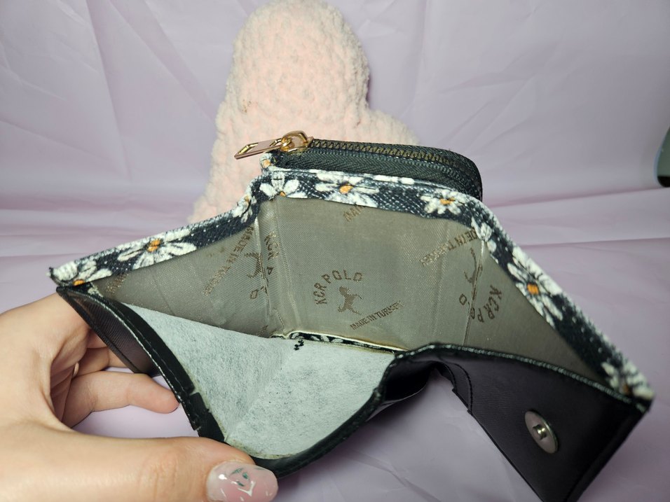 Çiçek Desenli Fermuarlı Kadın Cüzdan - Görsel 3