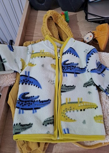 Sarı Fermuarlı Bebek Erkek Tulumu - Görsel 5