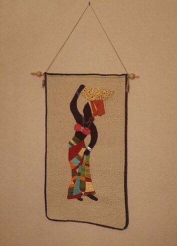 El Yapımı Afrikalı Kız Kırkyama Tablo/Pano