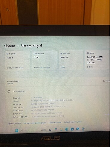 Beden Asus VivoBook Gt940M i5