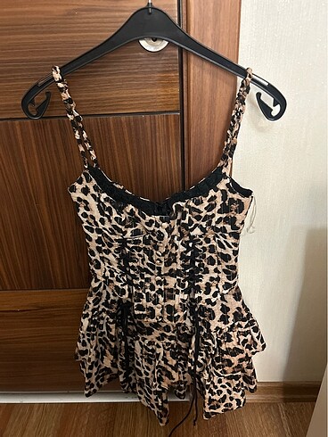 Sagaza Madrid Leopar Desenli Elbise