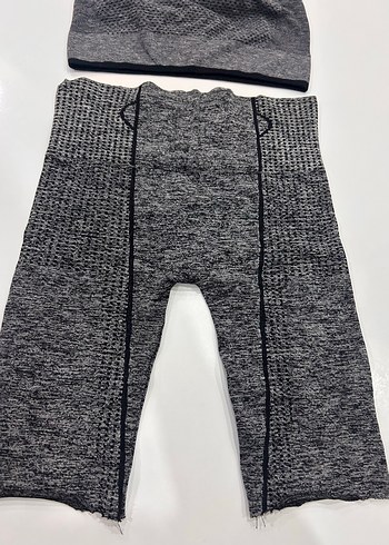 Gri Kadın Sporcu Atlet - Tayt Takım - Görsel 2