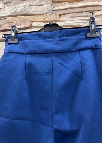 Kemerli Lacivert Kadın Kumaş Pantolon - Görsel 7