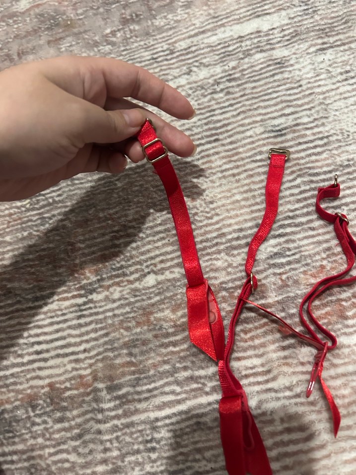 Parlak Kırmızı Jartiyer İp Tokaları 4 lü - Görsel 2