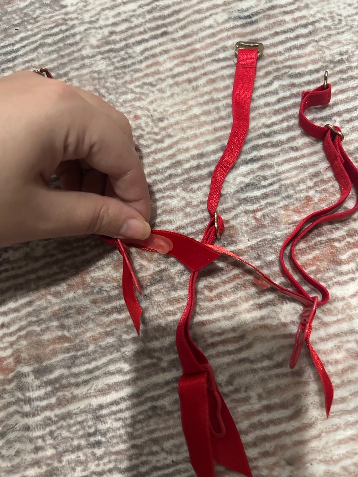 Parlak Kırmızı Jartiyer İp Tokaları 4 lü - Görsel 3