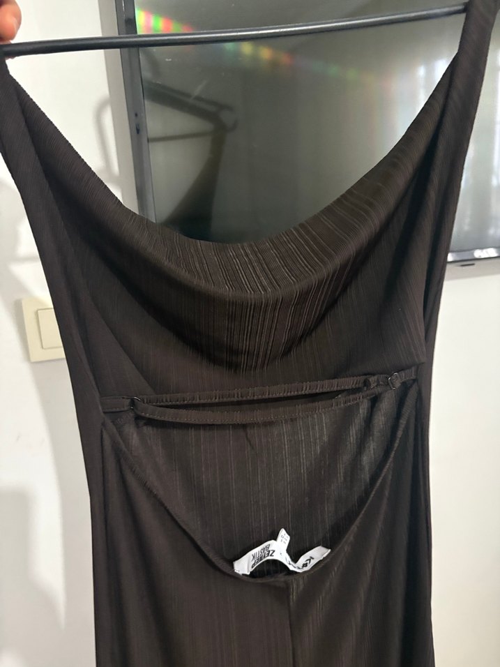 Acı kahve Uzun Kadın Elbise - Görsel 3