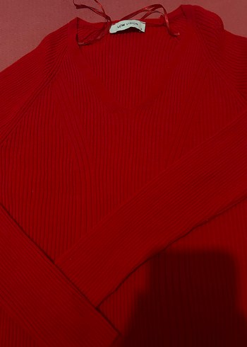 Koyu Kırmızı Kadın Triko Kazak - Görsel 3