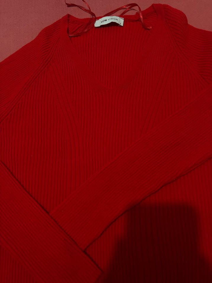 Koyu Kırmızı Kadın Triko Kazak - Görsel 3