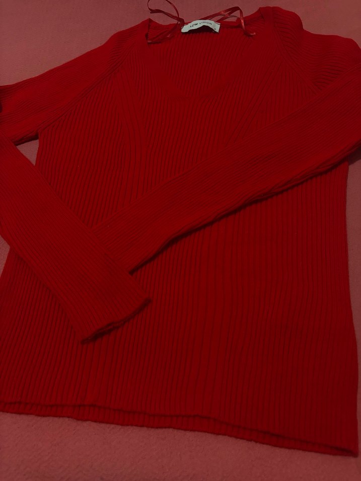 Koyu Kırmızı Kadın Triko Kazak - Görsel 4