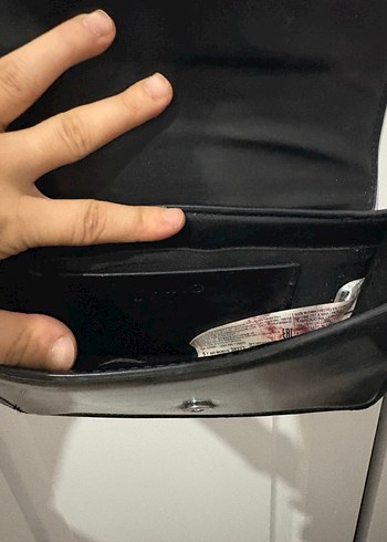 Kemer Detaylı Siyah Deri Kadın Çanta - Görsel 5