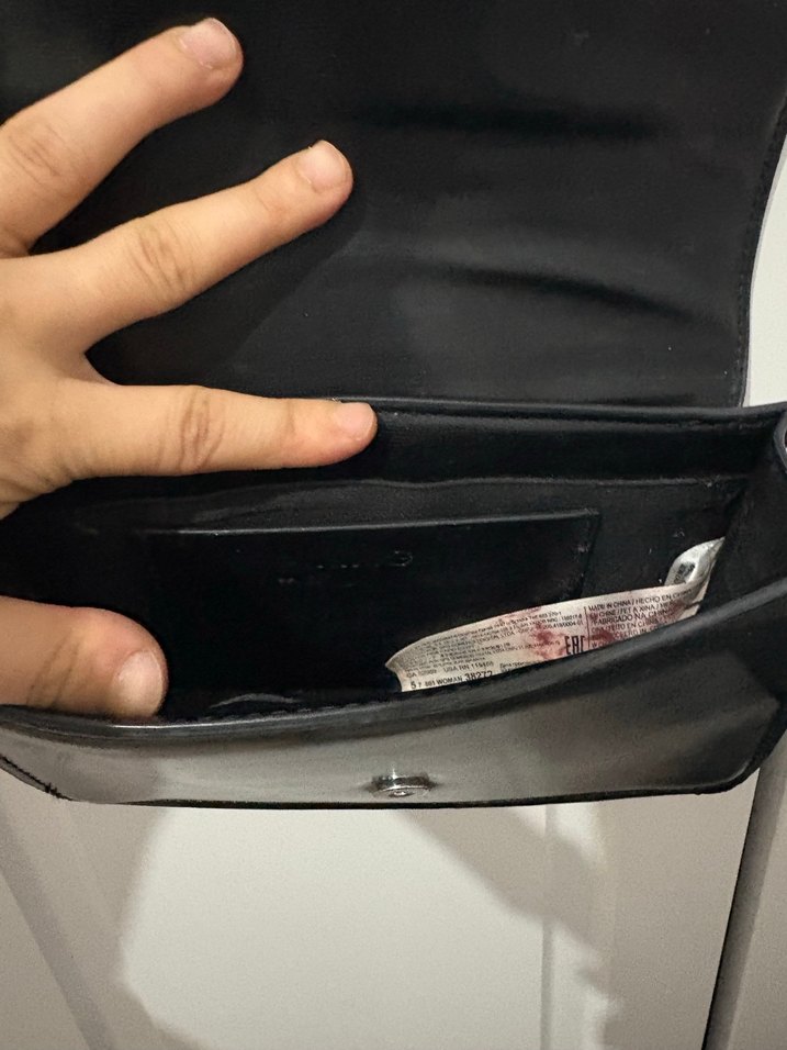 Kemer Detaylı Siyah Deri Kadın Çanta - Görsel 5