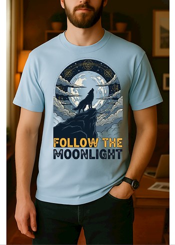 xl Beden siyah Renk Unisex Fallow The Moonlight Kurt Tişört