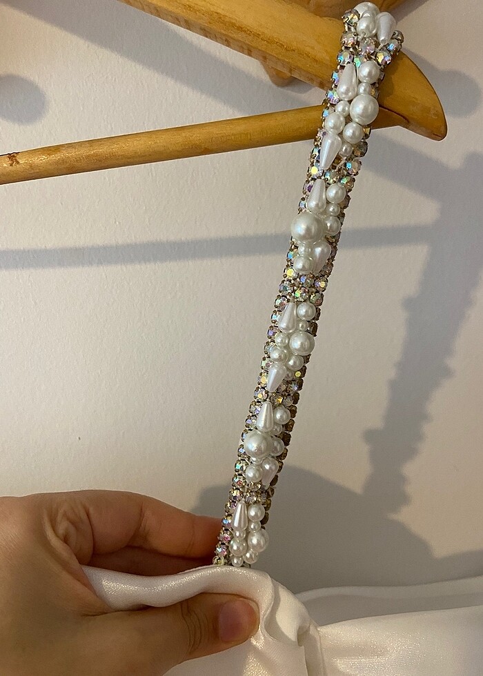 Alfabeta düşük kol yırtmaçlı uzun elbise - Görsel 3