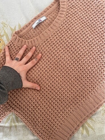 Diğer somon rengi oversize crop kazak
