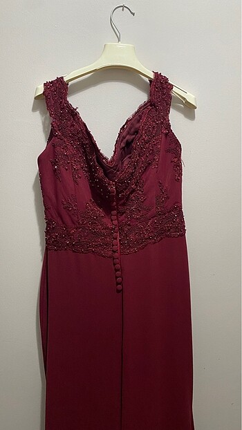 42 Beden bordo Renk Abiye elbise