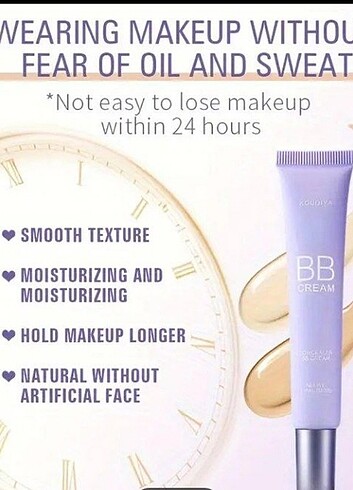 BB Dakota BB Cream Foundation - Tüm Açık Bejler için Nemlendirici, Uzun Öm