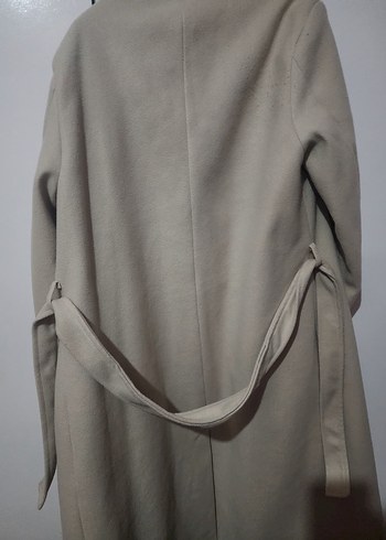 Kadın Bej Midi Süet Kemerli Kaban - Görsel 3