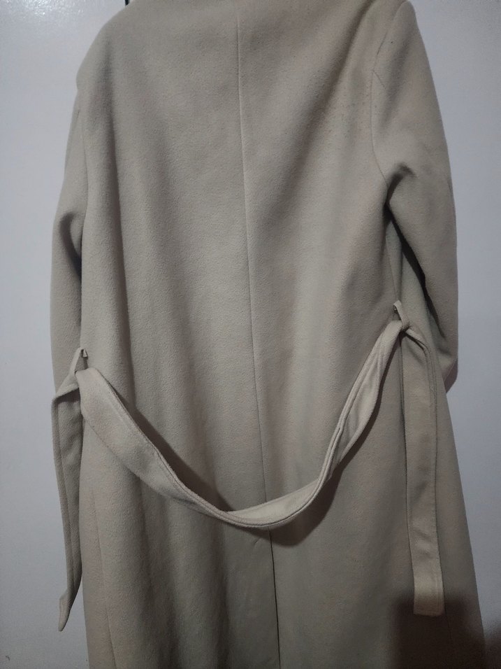 Kadın Bej Midi Süet Kemerli Kaban - Görsel 3