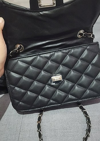 Siyah Deri Kadın Çanta - Görsel 2