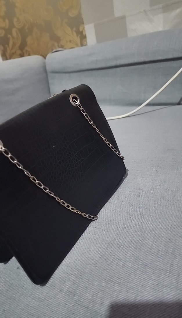 Kilitli Siyah Yılan Derisi Desenli Deri Çanta - Görsel 2