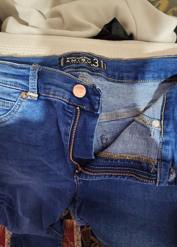 Kadın Mavi Bol Kesim Denim Pantolon - Görsel 2