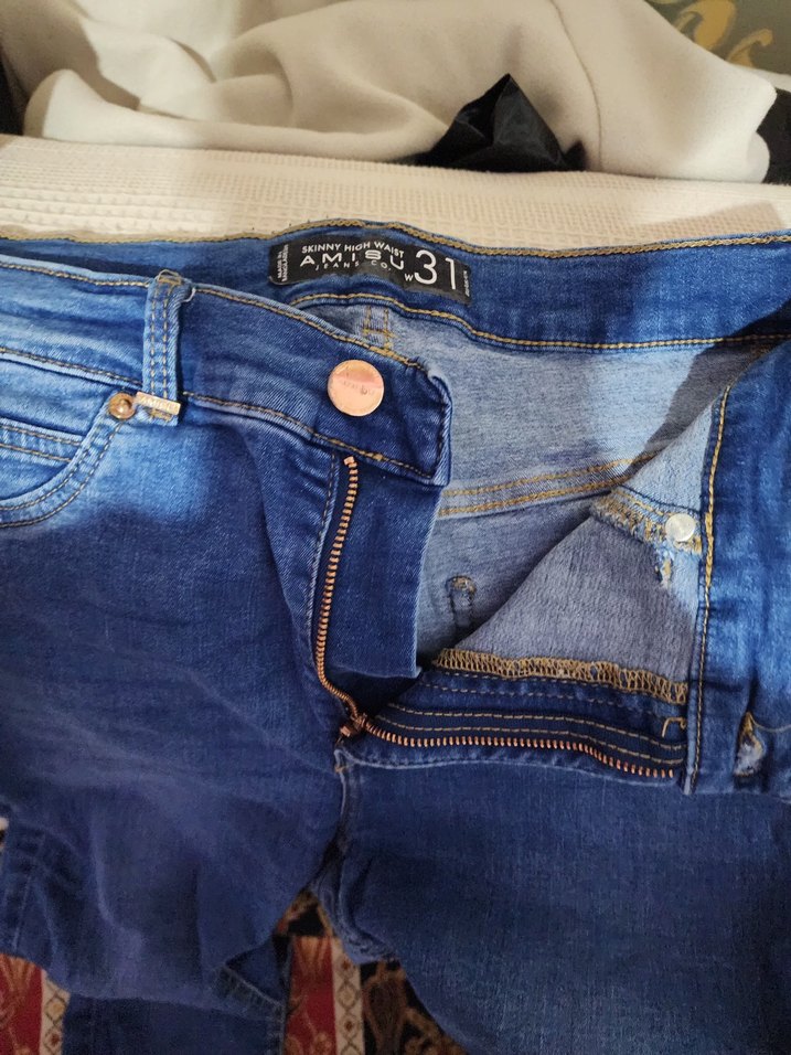 Kadın Mavi Bol Kesim Denim Pantolon - Görsel 2