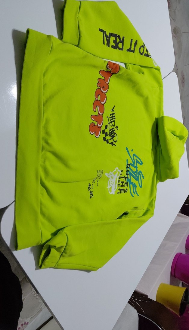 Kapüşonlu Renkli Baskılı Erkek Sweatshirt - Görsel 3