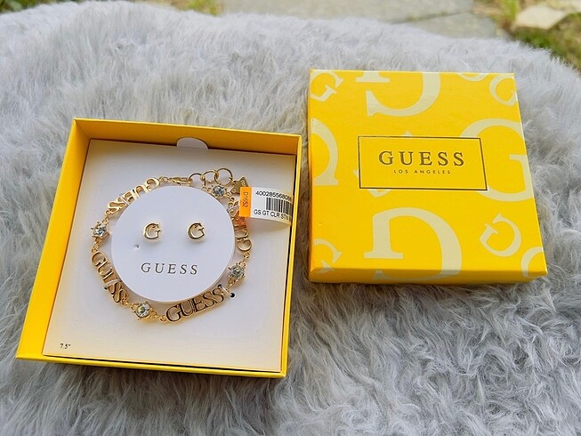 Guess orijinal bileklik ve küpe set