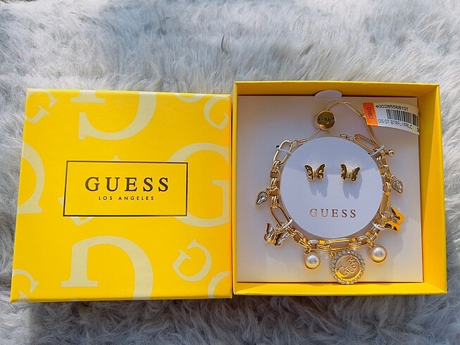 Guess orijinal bileklik ve küpe set