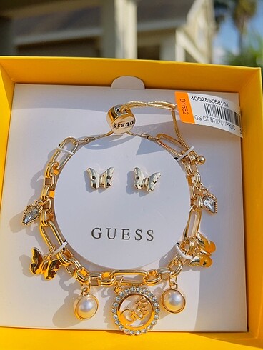  Beden Guess orijinal bileklik ve küpe set