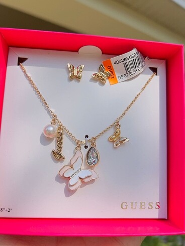 Guess Guess orijinal rose bayan kolye küpe set
