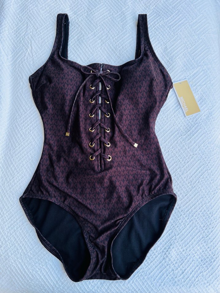 Micheal kors orijinal Kahverengi Bağcıklı  Kadın Mayo - Görsel 2