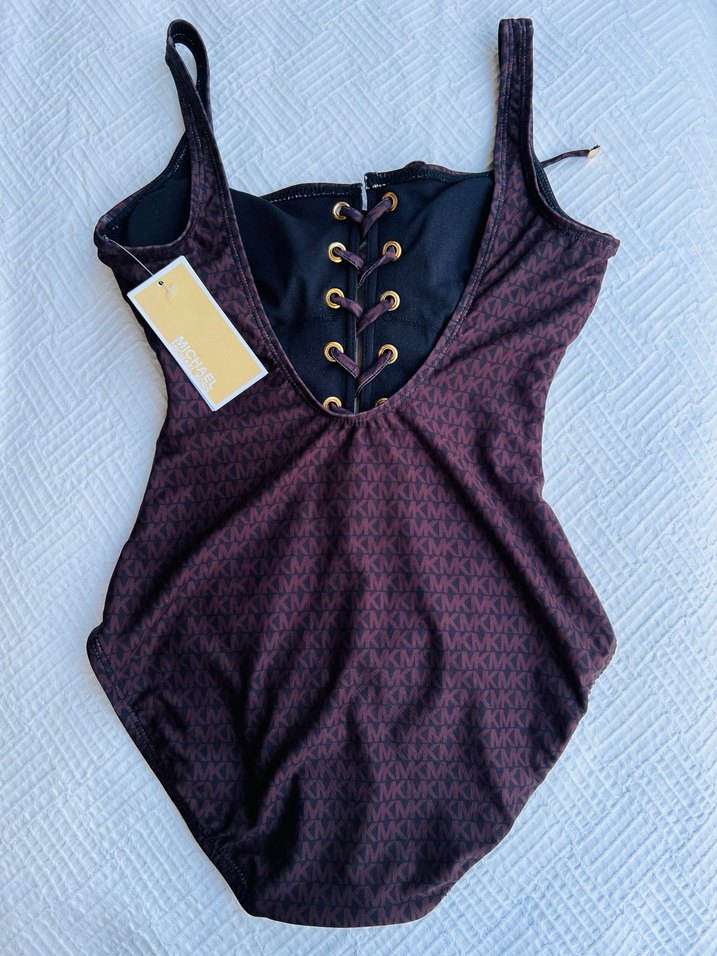 Micheal kors orijinal Kahverengi Bağcıklı  Kadın Mayo - Görsel 4