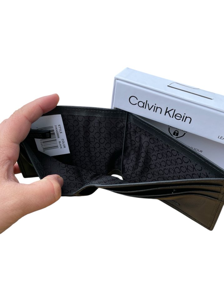 Calvin Klein orijinal Erkek Siyah Deri Cüzdan - Görsel 4