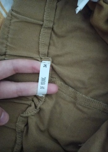 xs Beden Kadın Kahverengi Bol Kesim Boyfriend Pantolon