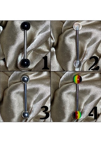 Medikal/Cerrahi Çelik Dil Piercingi - Görsel 2