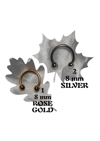 Medikal/Cerrahi Çelik 8 mm Halka Piercing - Görsel 2