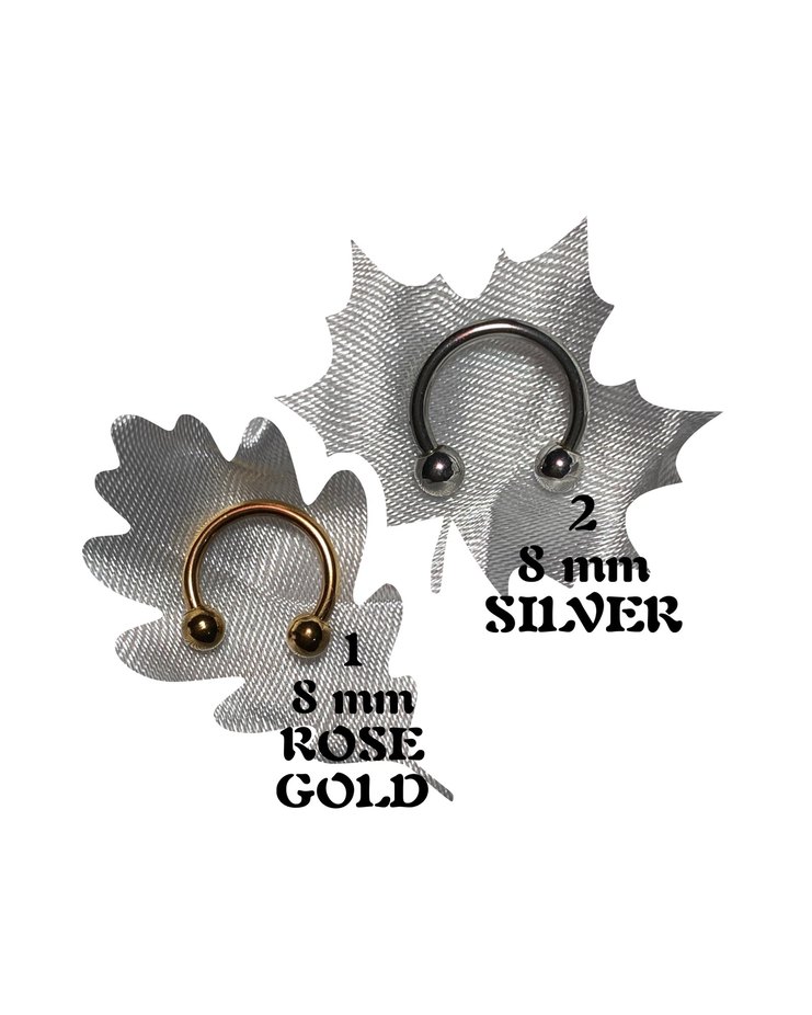 Medikal/Cerrahi Çelik 8 mm Halka Piercing - Görsel 2