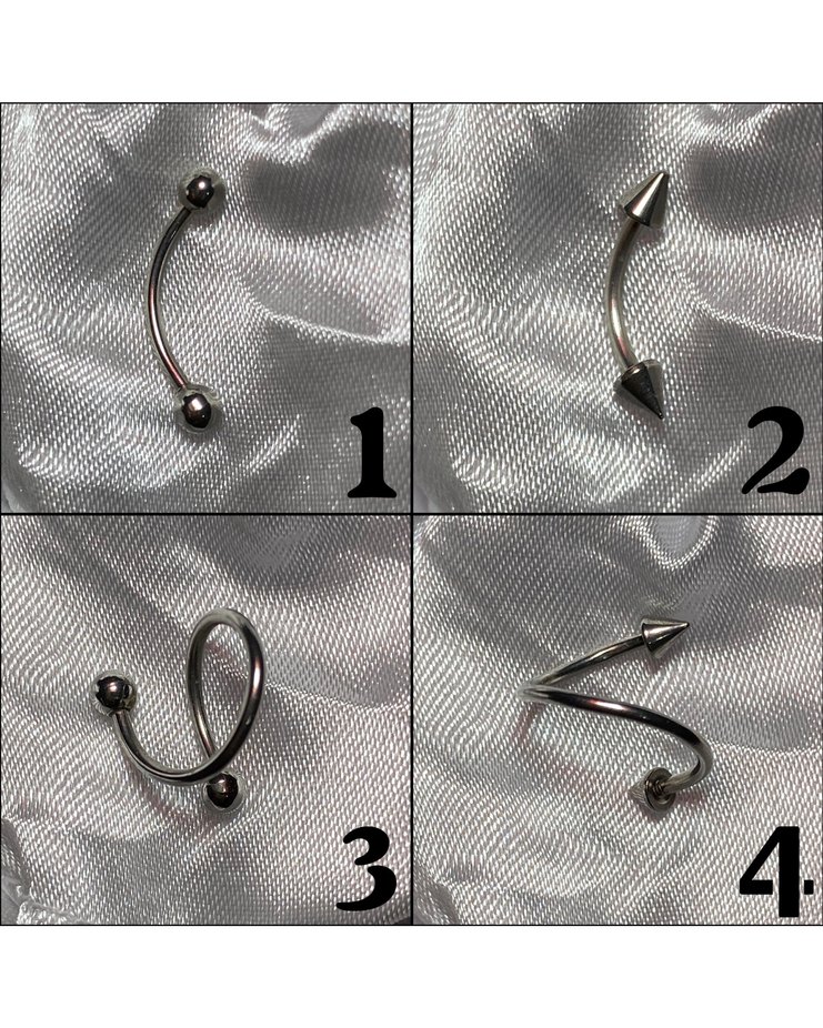 Medikal/Cerrahi Çelik Banana ve  Spiral Piercing - Görsel 2