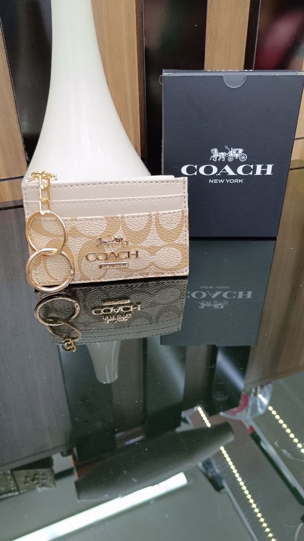 Coach Kahverengi Zincir Detaylı Deri Cüzdan - Görsel 5