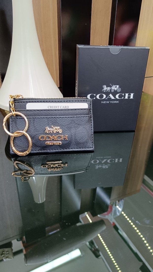 Coach Kahverengi Zincir Detaylı Deri Cüzdan - Görsel 2