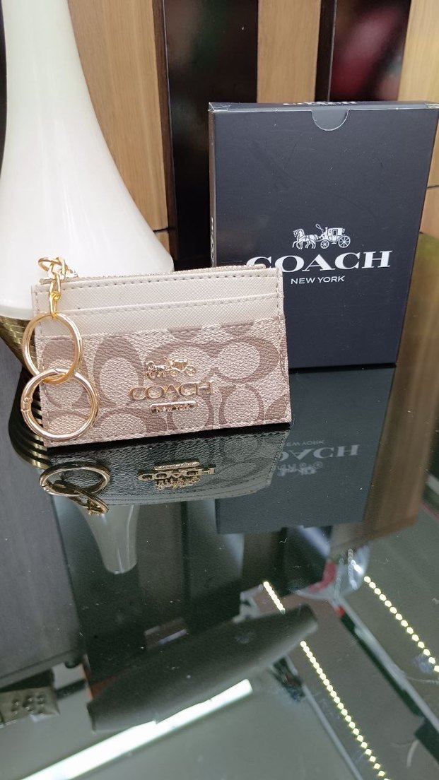 Coach Kahverengi Zincir Detaylı Deri Cüzdan - Görsel 4