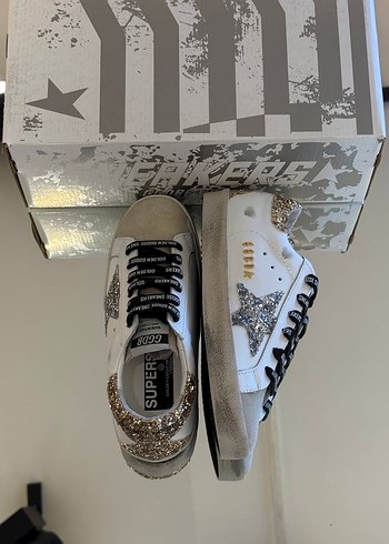 Beyaz Payetli Platform Topuklu Kadın Spor Ayakkabı - Görsel 3