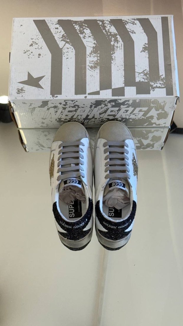 Beyaz Payetli Platform Topuklu Kadın Spor Ayakkabı - Görsel 4