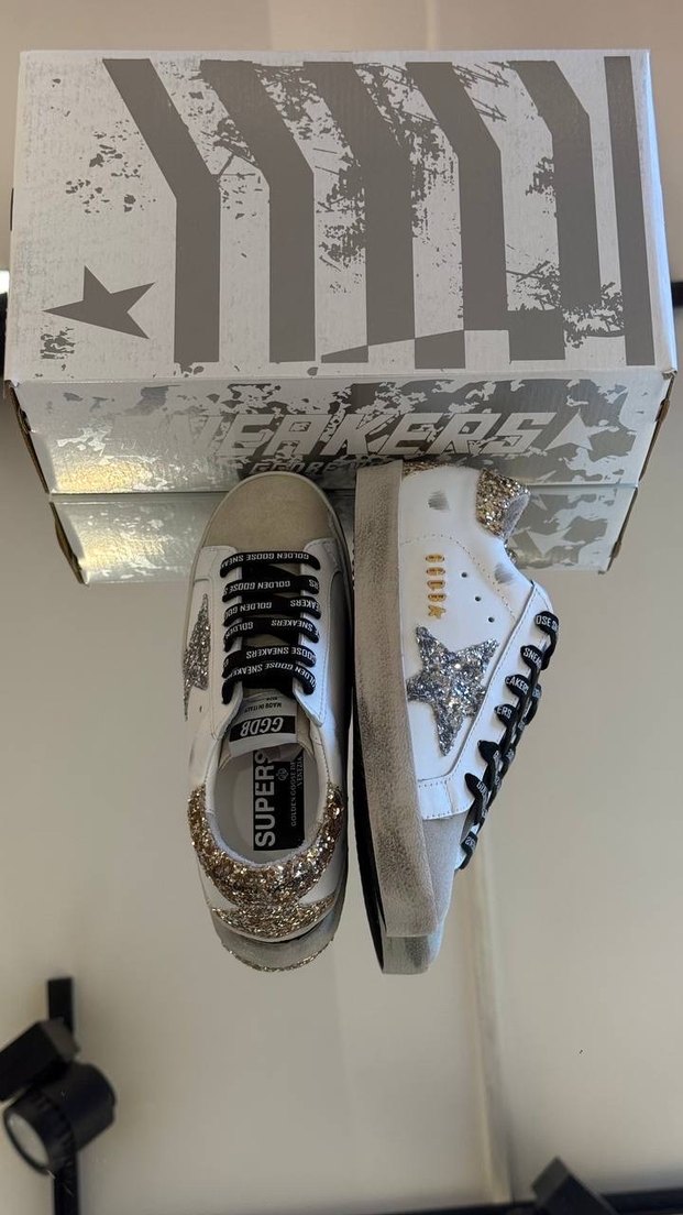 Beyaz Payetli Platform Topuklu Kadın Spor Ayakkabı - Görsel 3