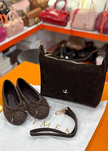 Kahverengi Süet Kadın Babet - Görsel 5