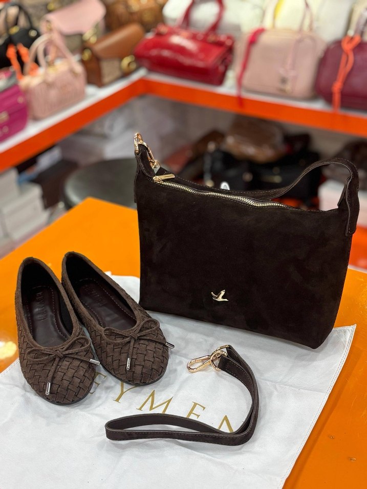 Kahverengi Süet Kadın Babet - Görsel 5